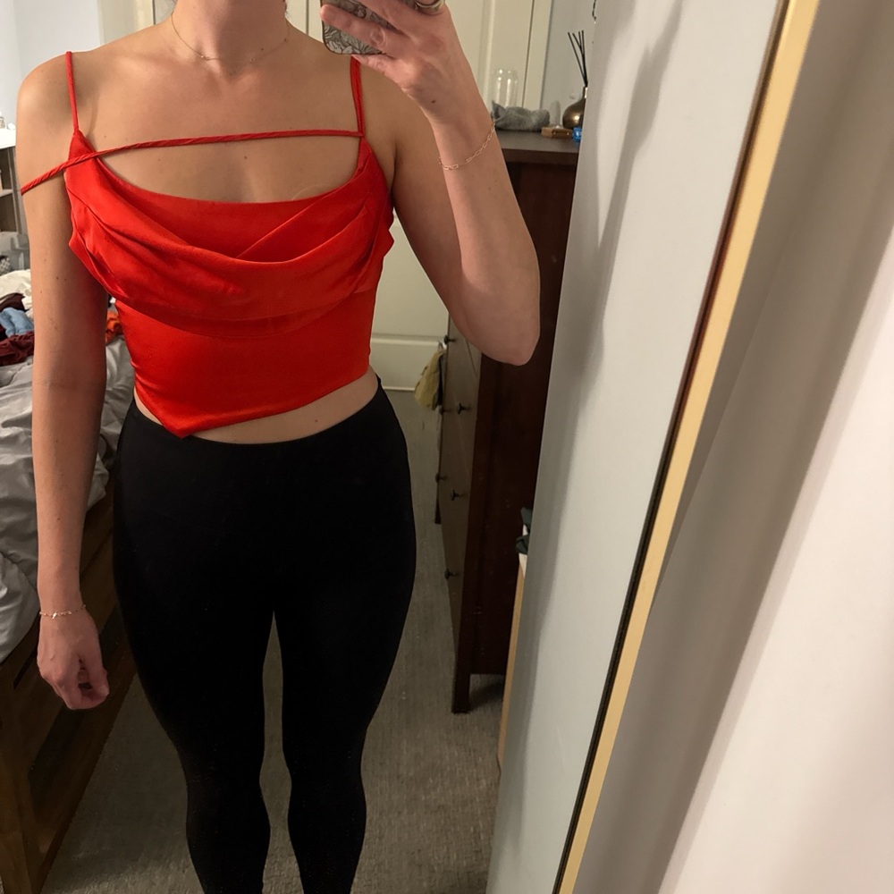 White Fox Boutique Vibrant Red Crop Top
